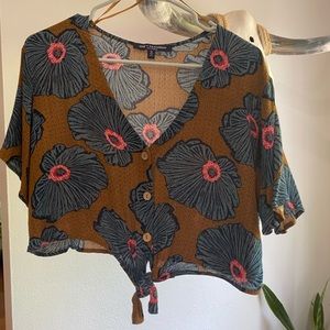 Crop Hawaiian tie top